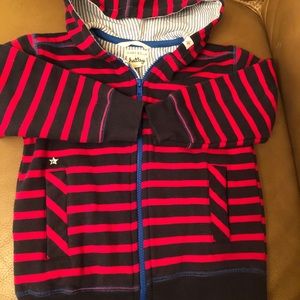 Hatley Red/Blue Stripe Fleece Lined Sweatshirt Sz4